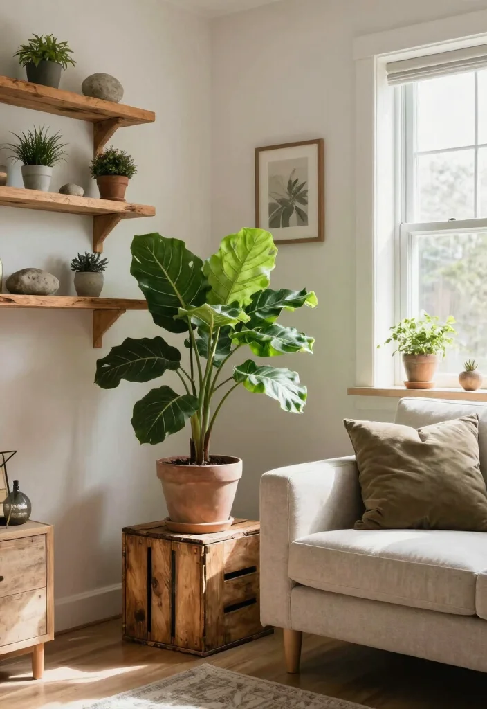 12 Farmstyle Living Room Ideas with Cozy Details 6. Natural Elements 0