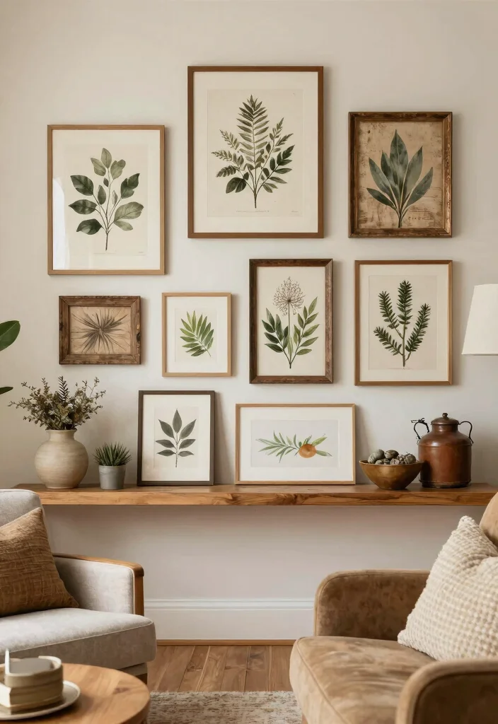12 Farmstyle Living Room Ideas with Cozy Details 8. Farmhouse Style Artwork 0