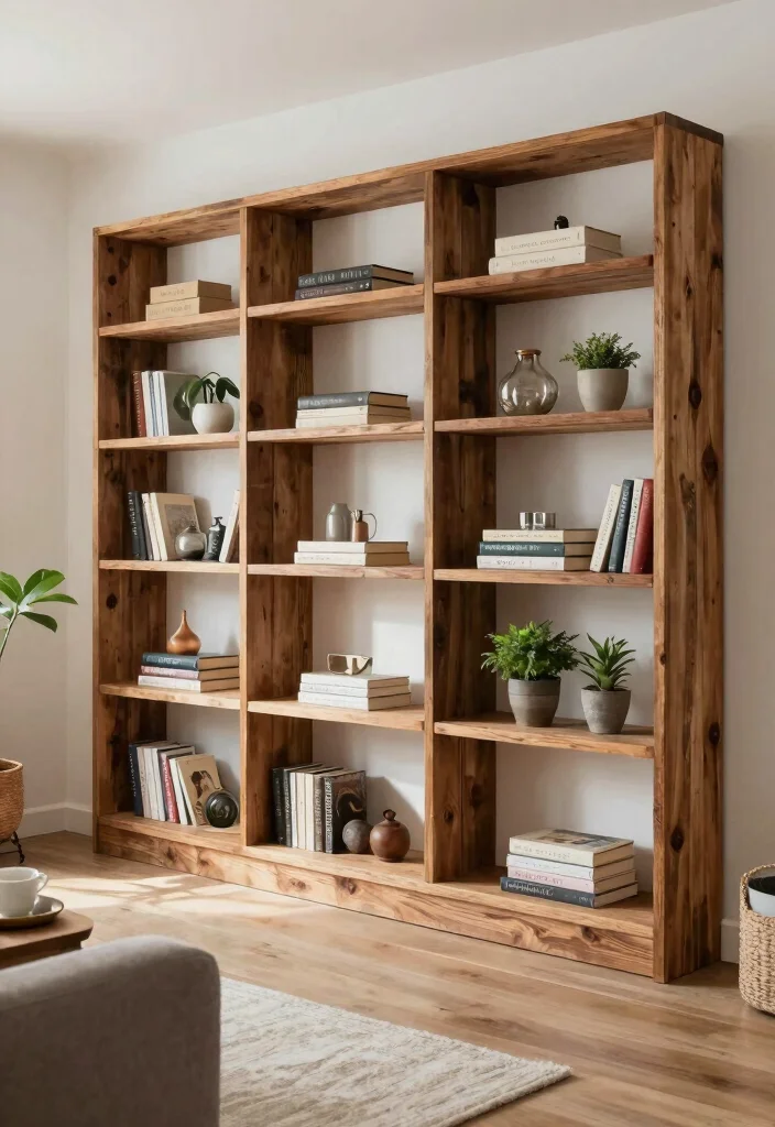 12 Farmstyle Living Room Ideas with Cozy Details 9. Open Shelving 0