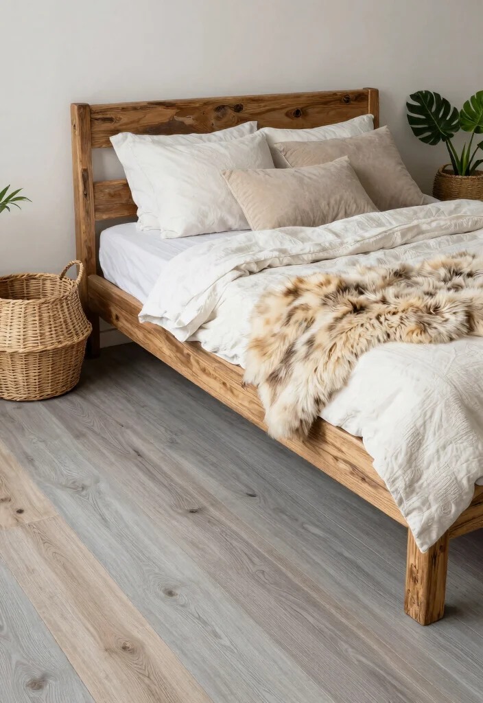 12 Gray Floor Bedroom Ideas for Soft Modern Style 24 12 Gray Floor Bedroom Ideas for Soft Modern Style 4. Soft Gray with Natural Textures 0