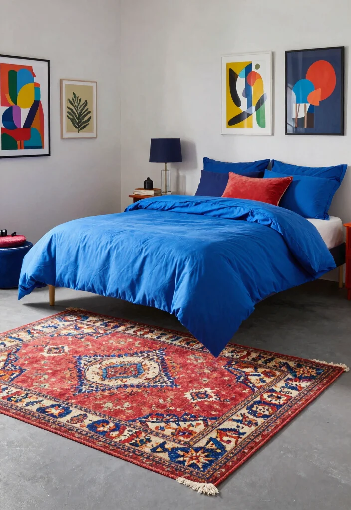 12 Gray Floor Bedroom Ideas for Soft Modern Style 25 12 Gray Floor Bedroom Ideas for Soft Modern Style 5. Gray Flooring with Bold Accents 0