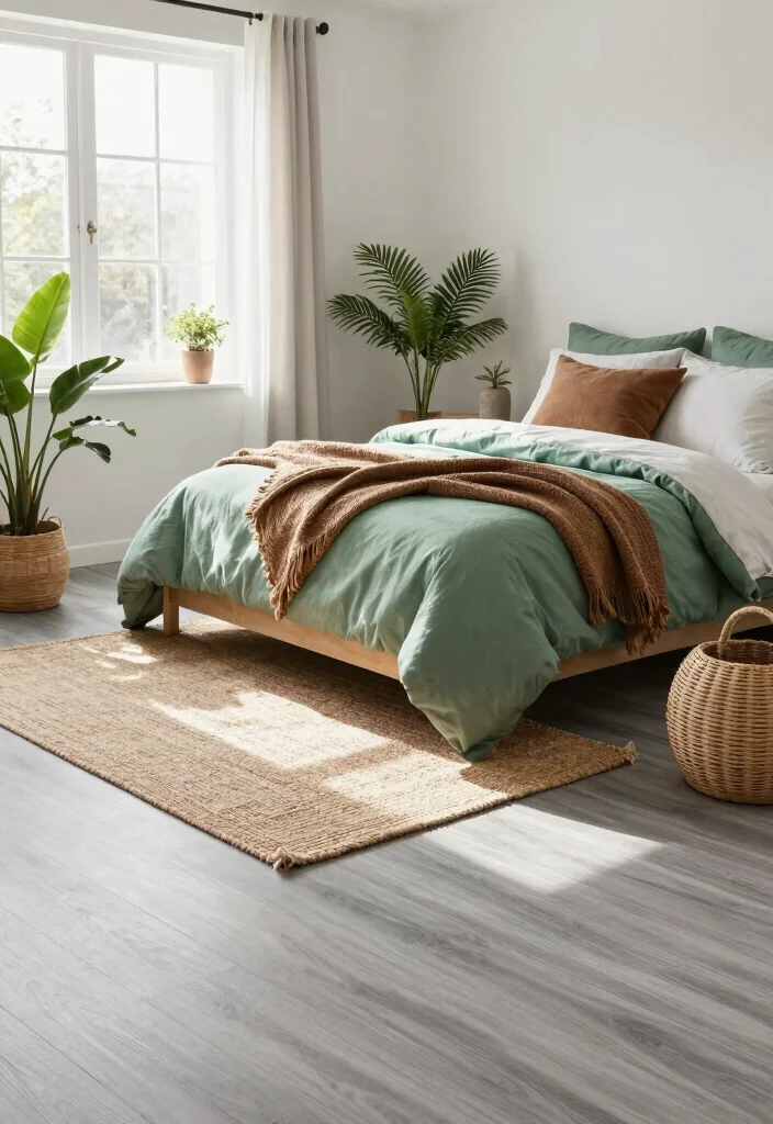 12 Gray Floor Bedroom Ideas for Soft Modern Style 37 12 Gray Floor Bedroom Ideas for Soft Modern Style 7. Gray Floors and Nature Inspired Colors 0