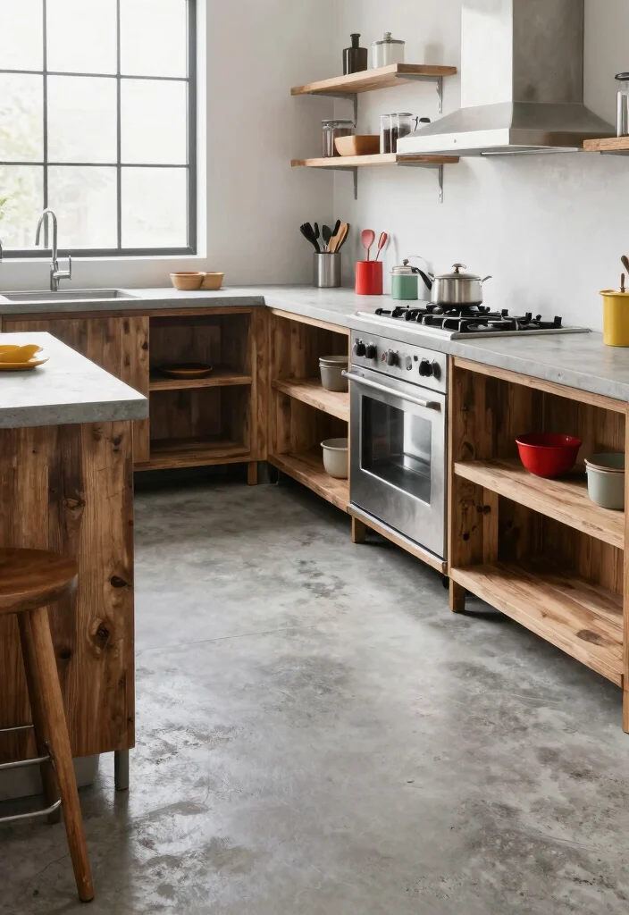 12 Grey Kitchen Flooring Ideas for a Neutral Base 23 12 Grey Kitchen Flooring Ideas for a Neutral Base 3. Subtle Grey Concrete Flooring 0