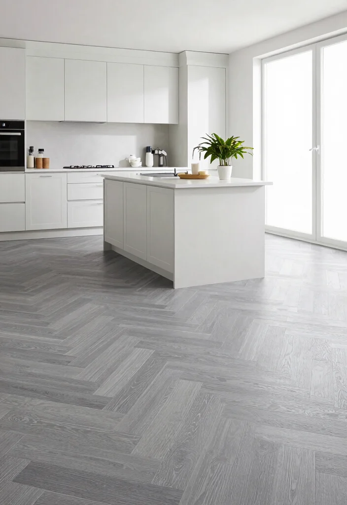 12 Grey Kitchen Flooring Ideas for a Neutral Base 48 12 Grey Kitchen Flooring Ideas for a Neutral Base 8. Classic Grey Herringbone Pattern 0