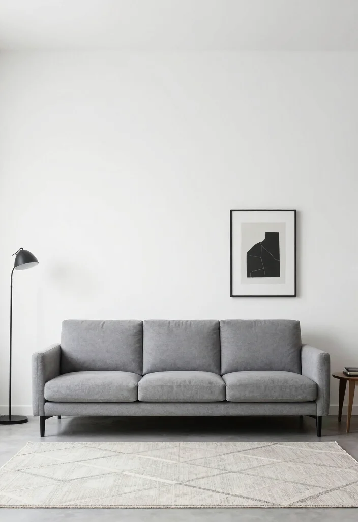 12 Grey Sofa Living Room Ideas for Easy Styling 23 12 Grey Sofa Living Room Ideas for Easy Styling 3. Minimalist Elegance 0