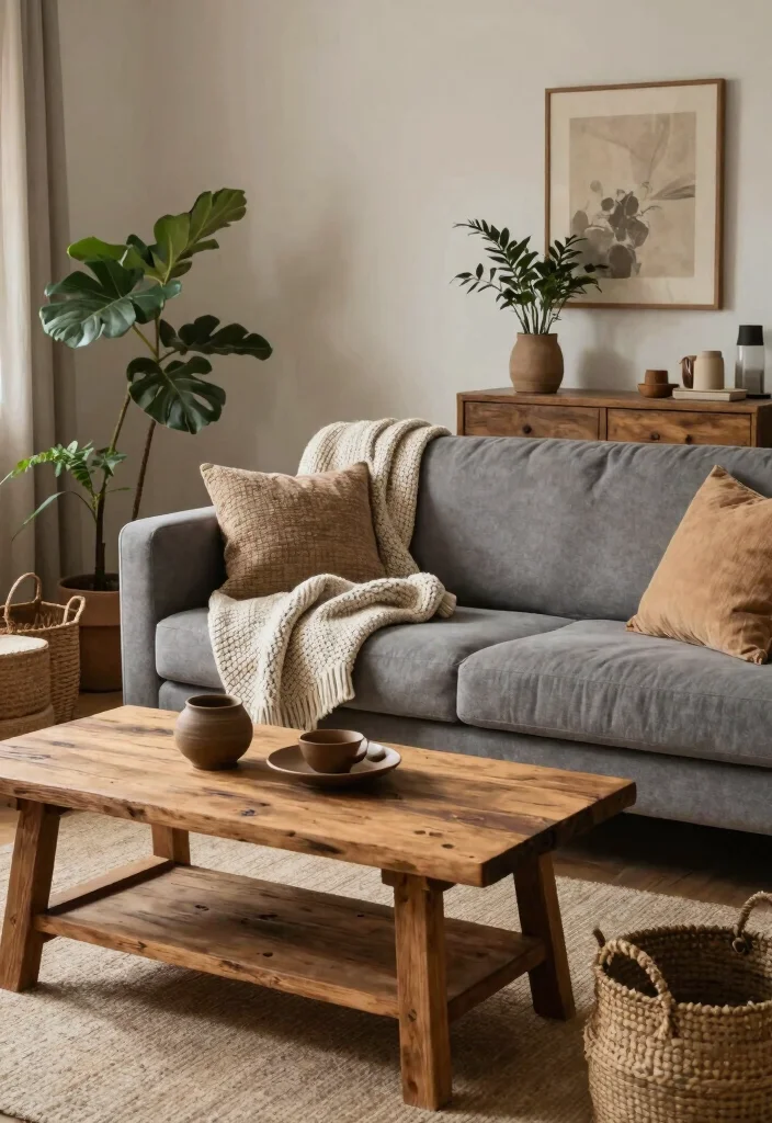 12 Grey Sofa Living Room Ideas for Easy Styling 35 12 Grey Sofa Living Room Ideas for Easy Styling 5. Rustic Charm 0