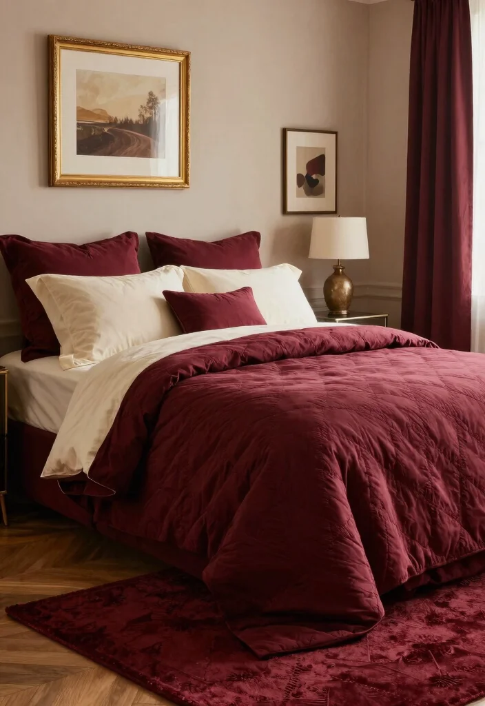 12 Indian Bedroom Colour Ideas with Warm Tones 2. Warm Maroon Magic 0