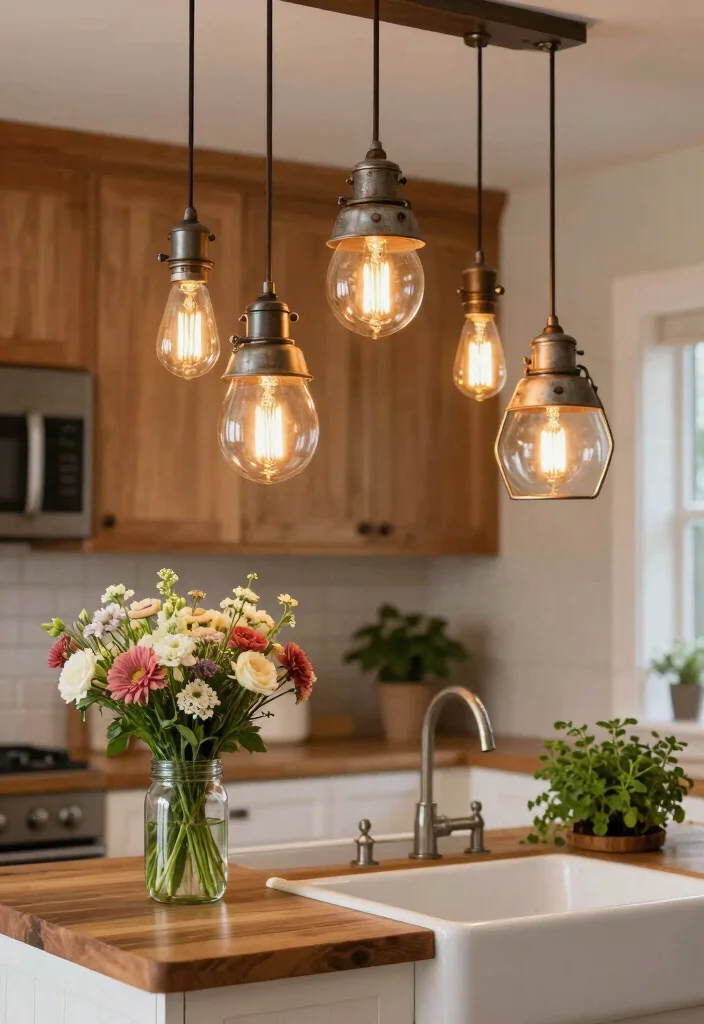 12 Kitchen Lighting Ideas Over the Sink Area 1. Rustic Pendant Lights 0