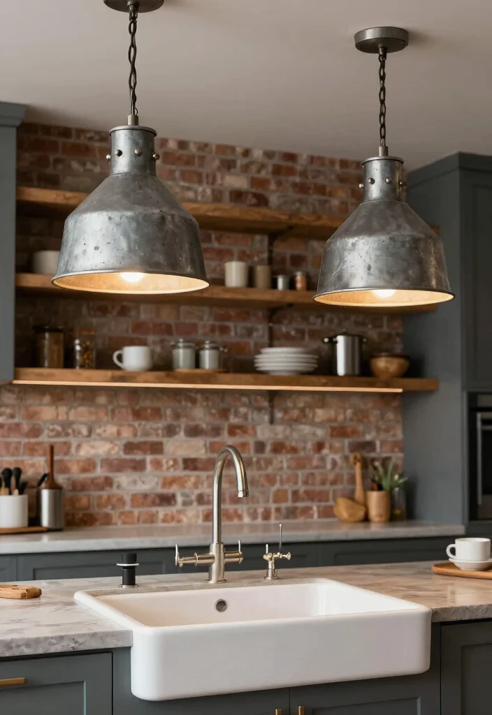 12 Kitchen Lighting Ideas Over the Sink Area 10. Industrial Style Lighting 0