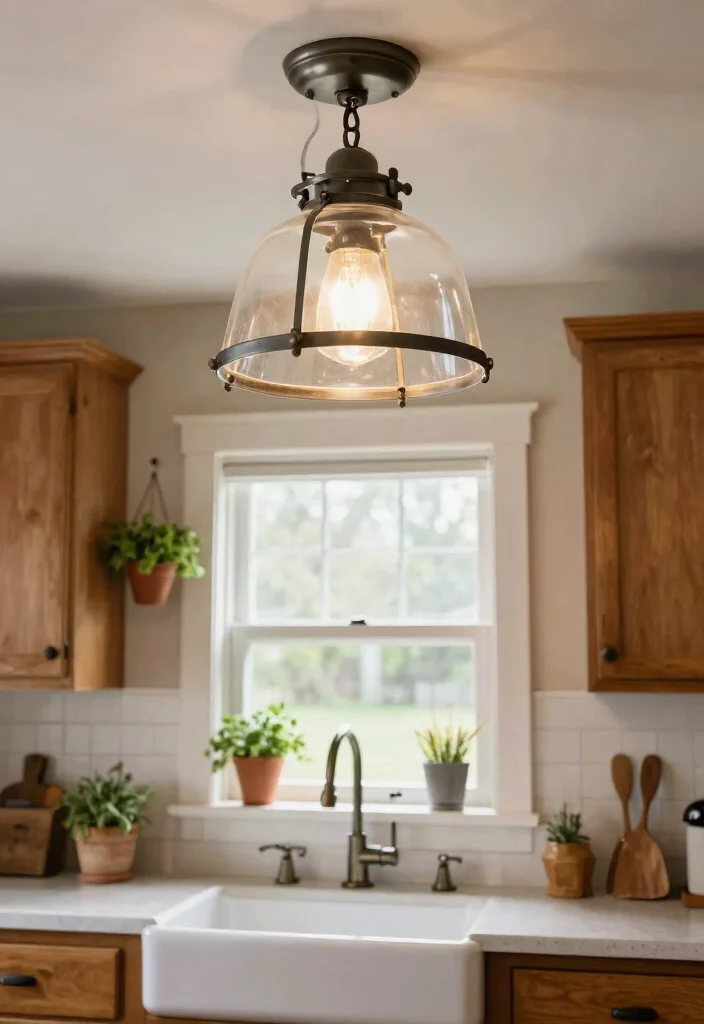 12 Kitchen Lighting Ideas Over the Sink Area 2. Farmhouse Ceiling Lights 0