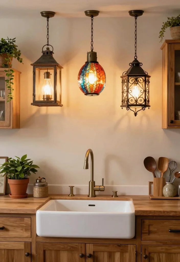 12 Kitchen Lighting Ideas Over the Sink Area 5. Decorative Light Fixtures 0