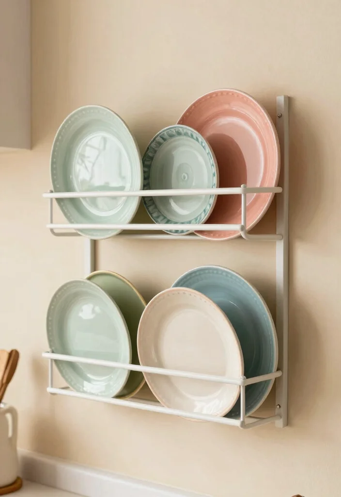 12 Kitchen Rack and Shelf Ideas for Organized Storage 60 12 Kitchen Rack and Shelf Ideas for Organized Storage 10. Decorative Plate Rack 0