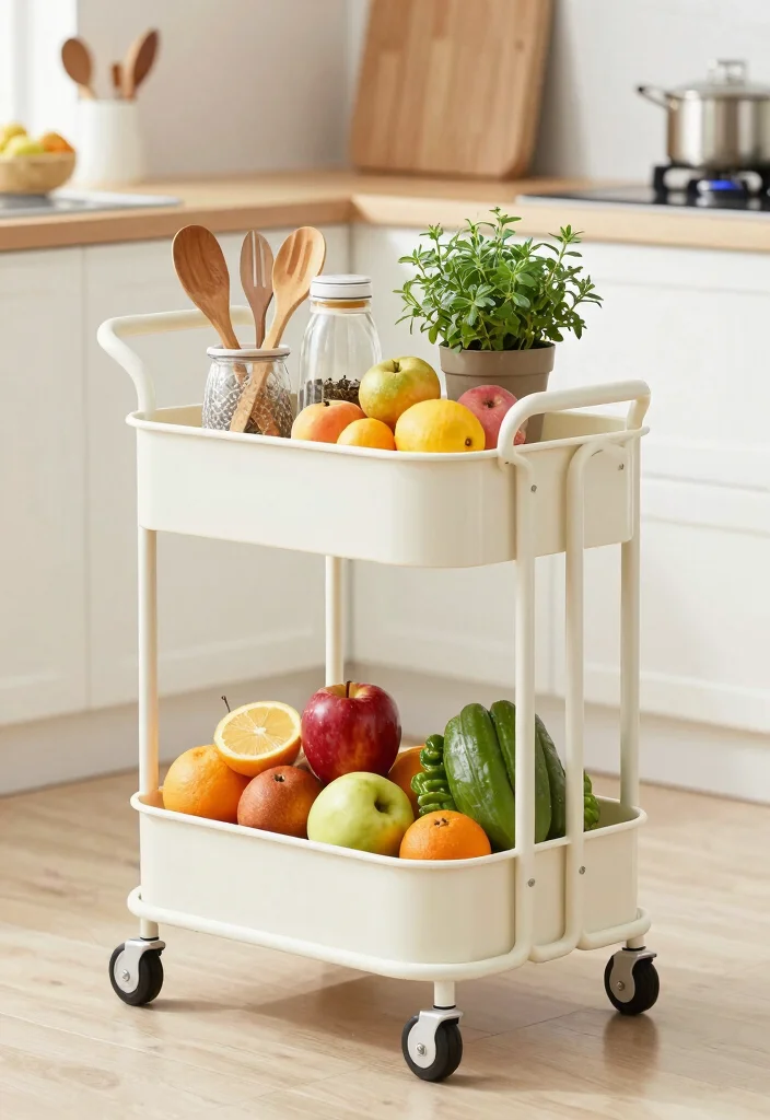 12 Kitchen Rack and Shelf Ideas for Organized Storage 62 12 Kitchen Rack and Shelf Ideas for Organized Storage 12. Multi Functional Kitchen Carts 0