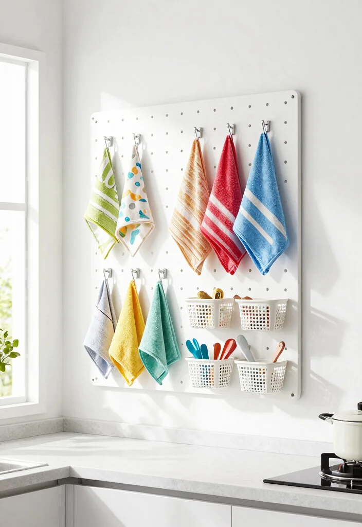 12 Kitchen Towel Storage Ideas for Easy Access 1 12 Kitchen Towel Storage Ideas for Easy Access 1. Wall Mounted Pegboards 0