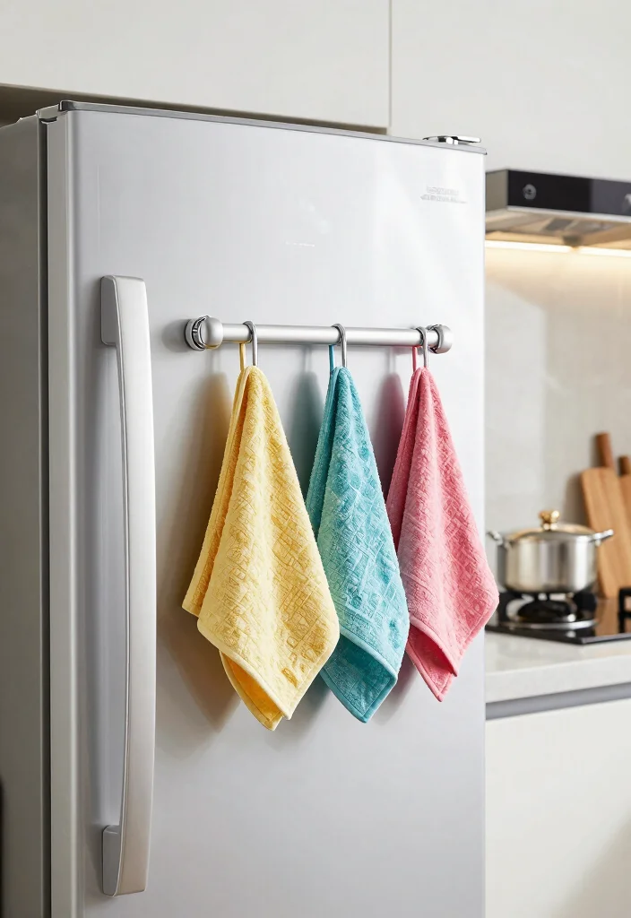 12 Kitchen Towel Storage Ideas for Easy Access 23 12 Kitchen Towel Storage Ideas for Easy Access 3. Magnetic Towel Holders 0