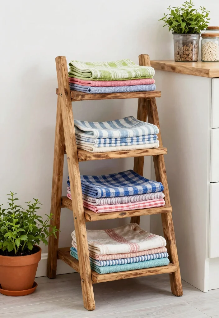 12 Kitchen Towel Storage Ideas for Easy Access 35 12 Kitchen Towel Storage Ideas for Easy Access 5. Tiered Storage Stands 0