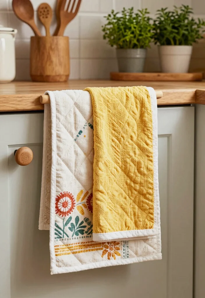 12 Kitchen Towel Storage Ideas for Easy Access 47 12 Kitchen Towel Storage Ideas for Easy Access 7. Quilted Towel Holders 0
