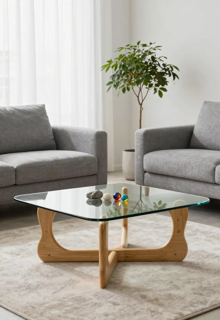 12 Living Room Coffee Table Ideas for Style and Function 2. The Eco Friendly Glass Top 0