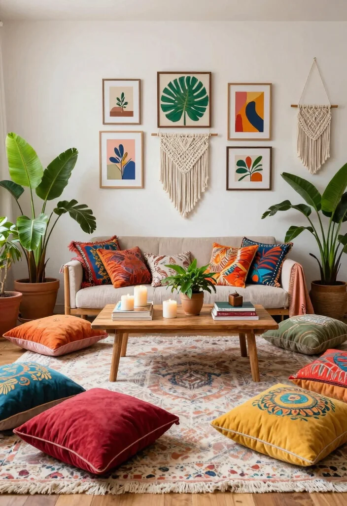 12 Living Room Sitting Area Ideas for Relaxing Zones 25 12 Living Room Sitting Area Ideas for Relaxing Zones 5. Bohemian Vibes 0