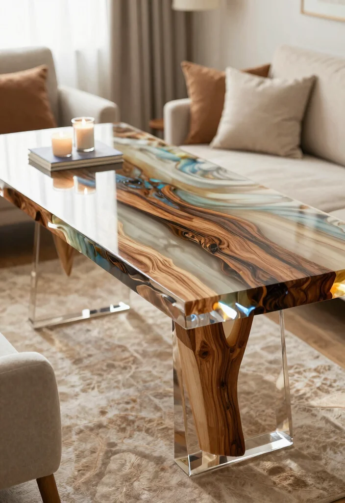 12 Living Room Table Ideas for Practical Decor 12. Eco Friendly Resin Table 0