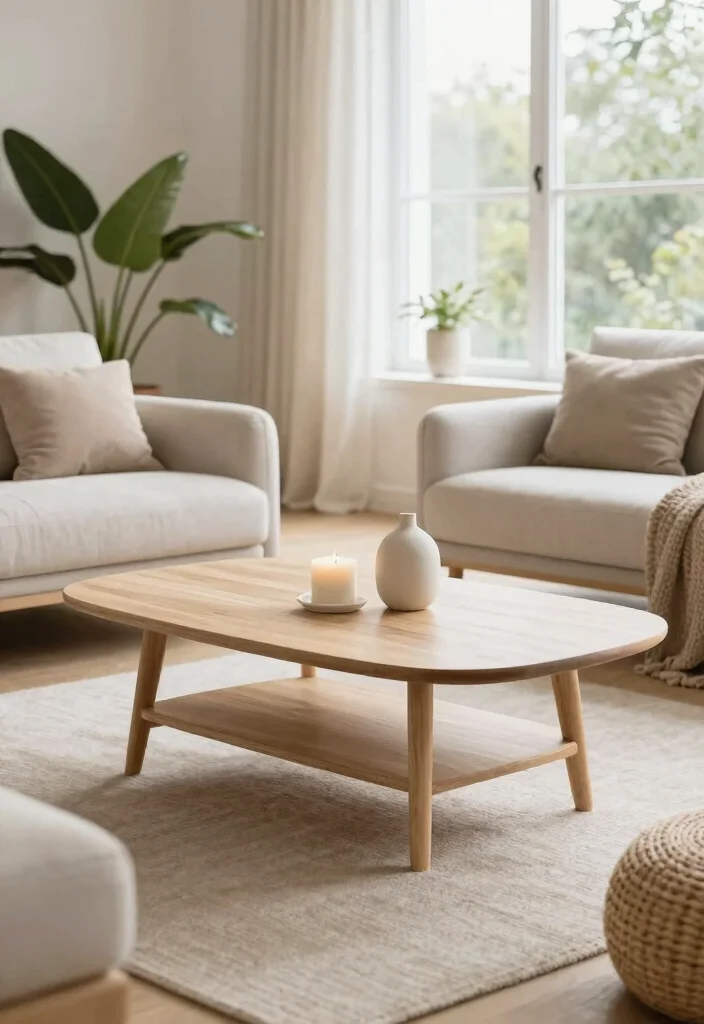 12 Living Room Table Ideas for Practical Decor 7. Scandinavian Minimalist Table 0