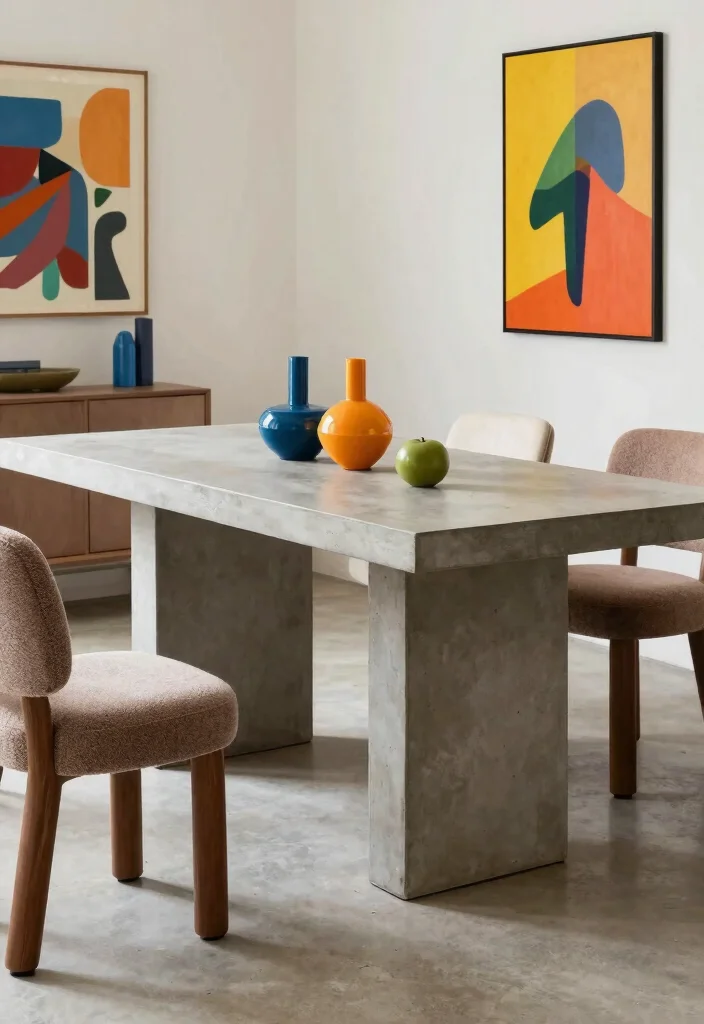 12 Living Room Table Ideas for Practical Decor 8. Eco Conscious Concrete Table 0