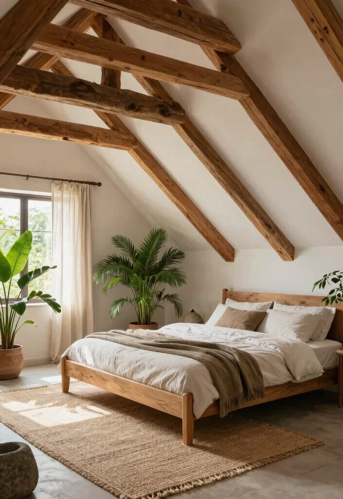 12 Master Attic Bedroom Ideas with Sloped Ceilings 50 12 Master Attic Bedroom Ideas with Sloped Ceilings 10. Incorporate Natural Elements 0