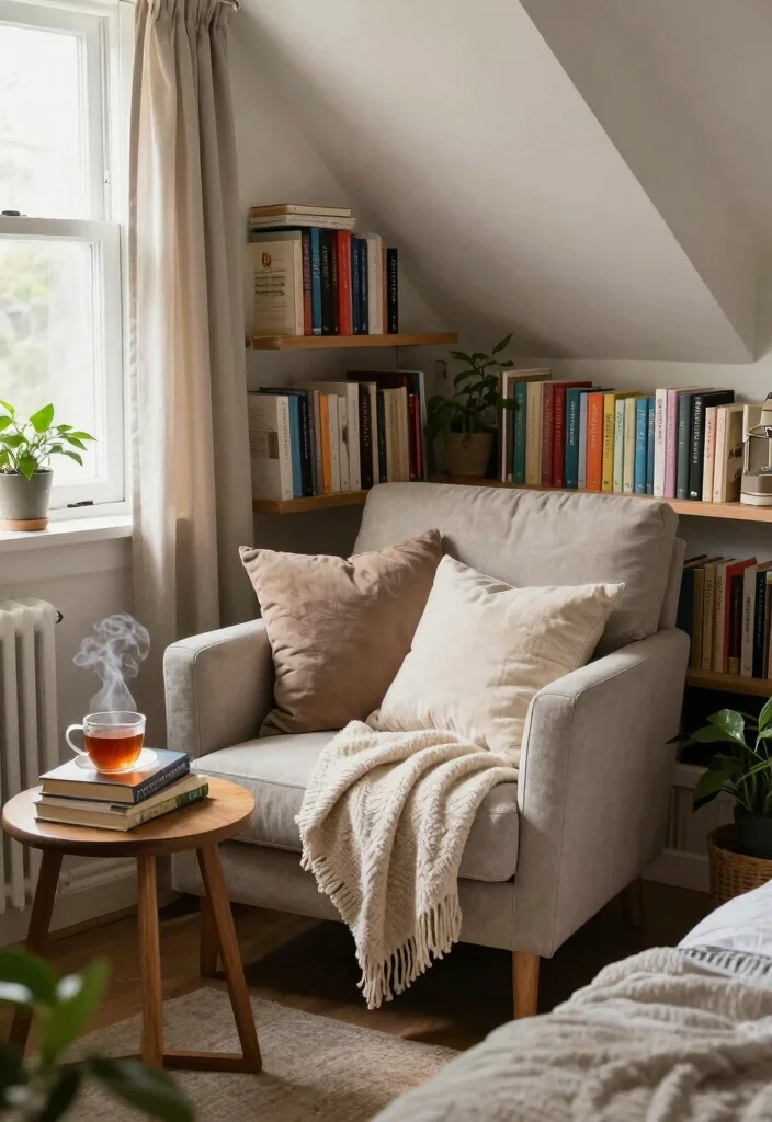 12 Master Attic Bedroom Ideas with Sloped Ceilings 13 12 Master Attic Bedroom Ideas with Sloped Ceilings 3. Design a Dreamy Reading Nook 0