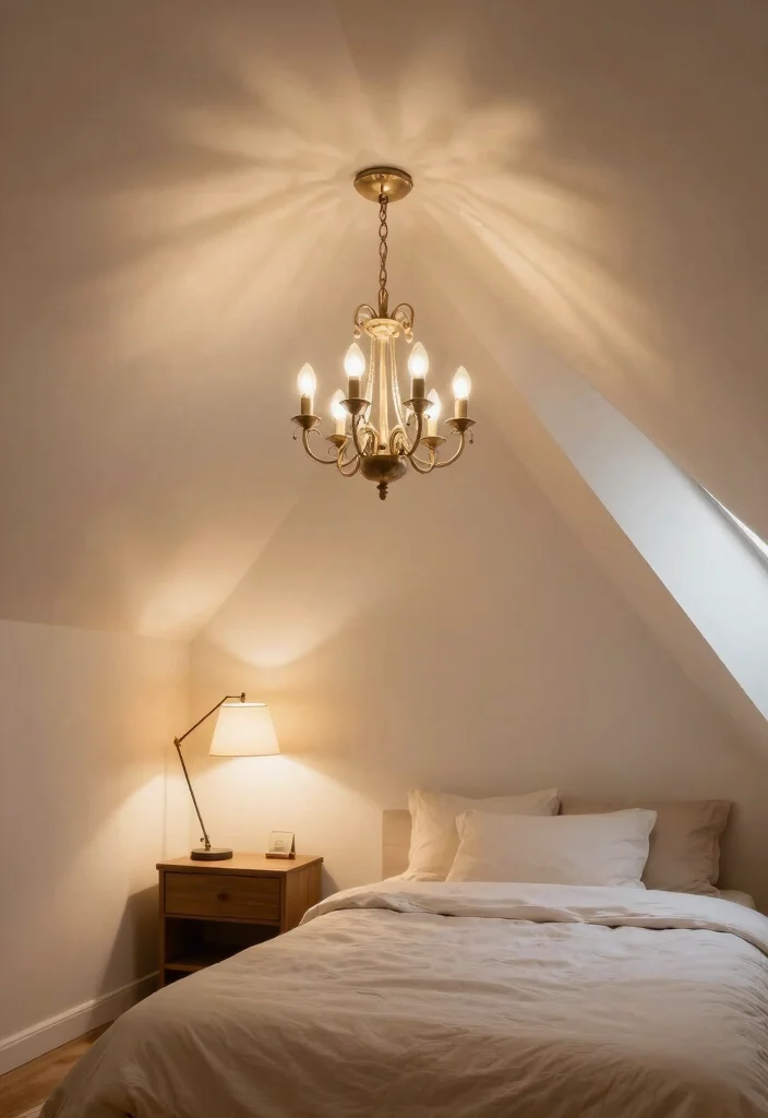 12 Master Attic Bedroom Ideas with Sloped Ceilings 38 12 Master Attic Bedroom Ideas with Sloped Ceilings 8. Implement Functional Lighting 0