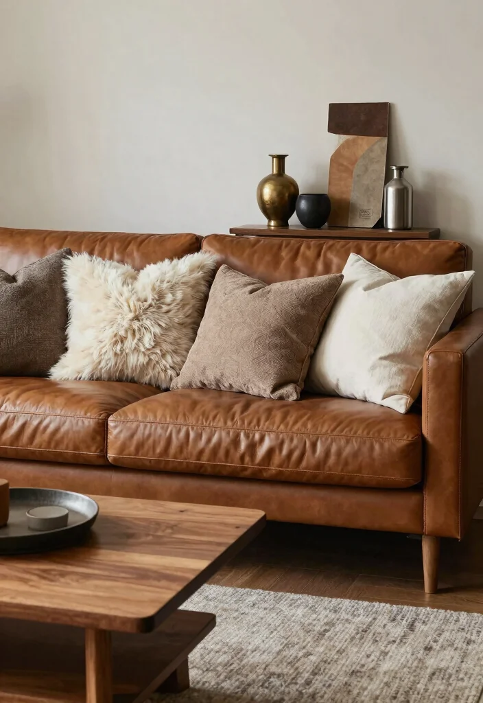 12 Men Living Room Ideas with Clean Masculine Style 11. Layering Textures 0