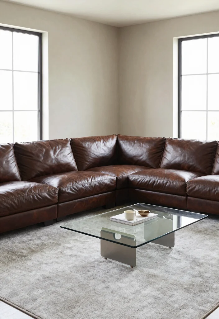 12 Men Living Room Ideas with Clean Masculine Style 2. Leather Furniture 0