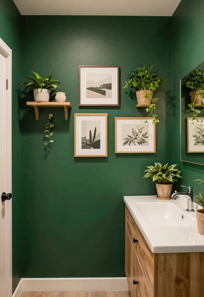 12 Modern Dark Bathroom Ideas with Dramatic Style 2. Dark Color Palette Accent Walls 0