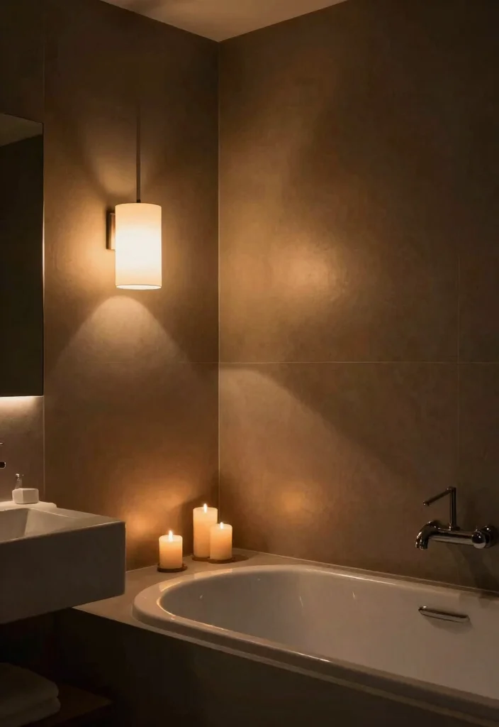 12 Modern Dark Bathroom Ideas with Dramatic Style 4. Mood Lighting Ideas 0