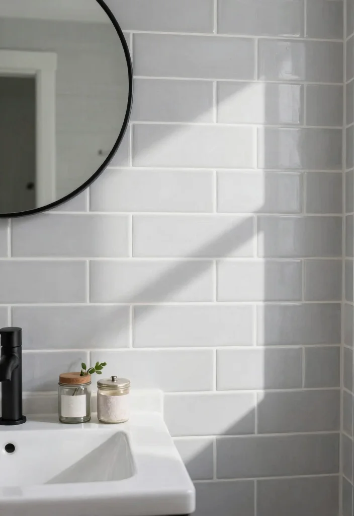 12 Neutral Bathroom Tile Ideas for a Calm Modern Base 1. Soft Grey Subway Tiles 0