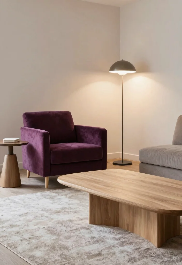 12 Plum Living Room Ideas with Rich Color Mood 4. Stylish Plum Furniture 0