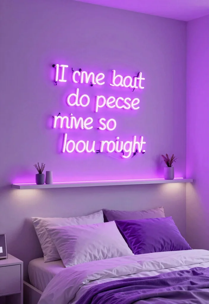 12 Purple Bedroom Ideas for Teens with Personality 4. Purple Neon Accents 0