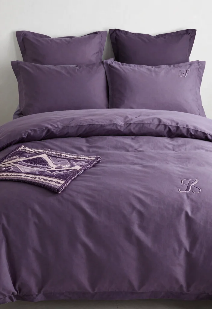 12 Purple Bedroom Ideas for Teens with Personality 9. Personalized Bedding 0