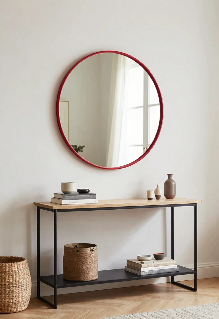 12 Red Living Room Decor Ideas with Strong Personality 62 12 Red Living Room Decor Ideas with Strong Personality 12. Red Wall Mirrors 0