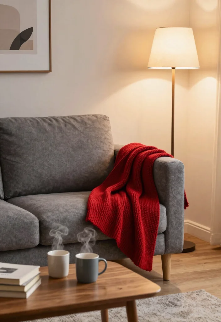 12 Red Living Room Decor Ideas with Strong Personality 12 12 Red Living Room Decor Ideas with Strong Personality 2. Cozy Red Throws 0