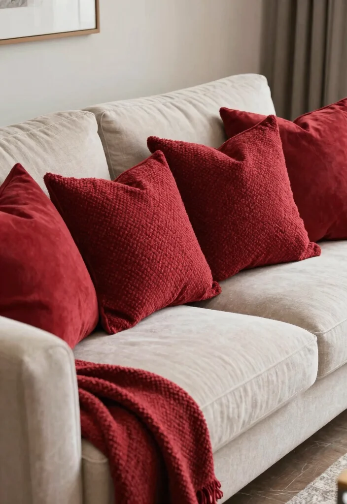12 Red Living Room Decor Ideas with Strong Personality 48 12 Red Living Room Decor Ideas with Strong Personality 8. Red Decorative Pillows 0