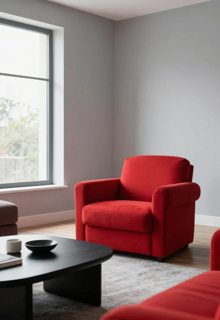 12 Red Living Room Decor Ideas with Strong Personality 49 12 Red Living Room Decor Ideas with Strong Personality 9. Red Furniture Pieces 0