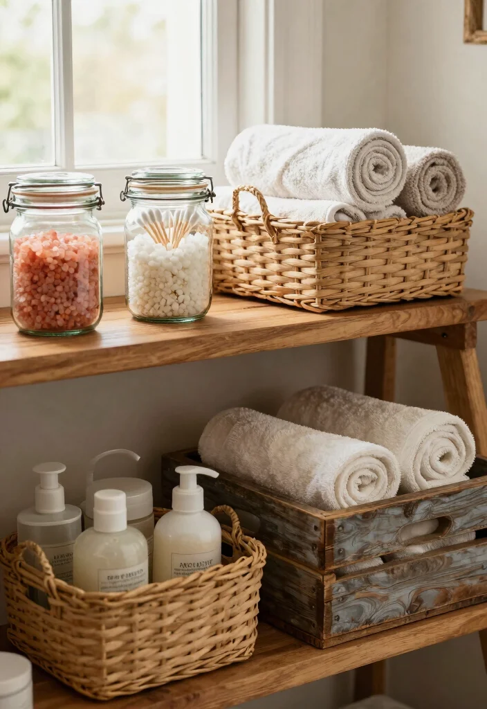 12 Rental Bathroom Ideas That Are Easy to Reverse 4. Upcycled Storage Solutions 0