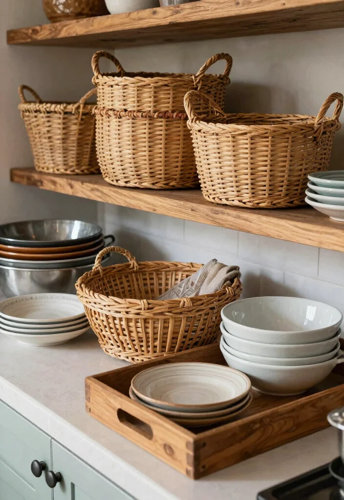 12 Rustic Kitchen Ideas with Warm Natural Texture 12. Layer Elements for Depth 0