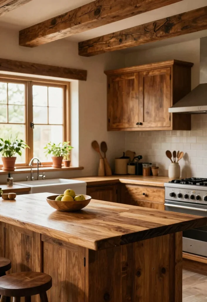12 Rustic Kitchen Ideas with Warm Natural Texture 2. Incorporate Warm Wood Accents 0