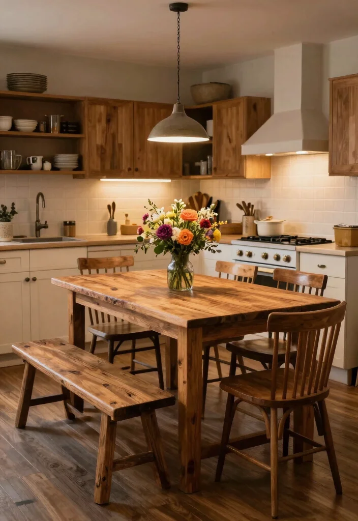 12 Small Country Kitchen Ideas with Cozy Charm 12. Functional Dining Areas 0