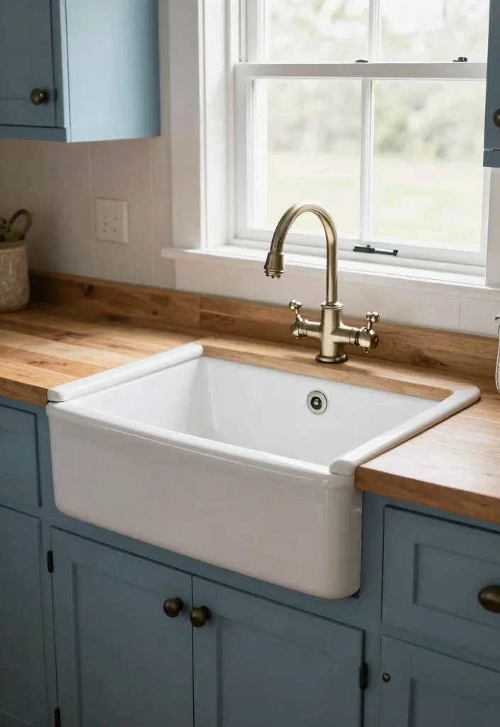 12 Small Country Kitchen Ideas with Cozy Charm 2. Farmhouse Sink Elegance 0