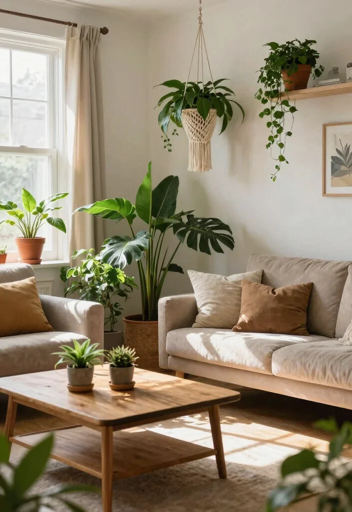 12 Snug Living Room Ideas for Small Cozy Spaces 4. Incorporate Nature 0