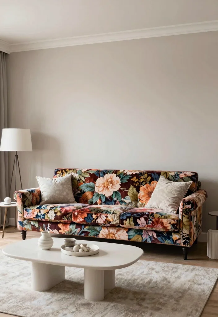 12 Velvet Sofa Living Room Ideas with Soft Texture 61 12 Velvet Sofa Living Room Ideas with Soft Texture 11. Bold Patterns 0