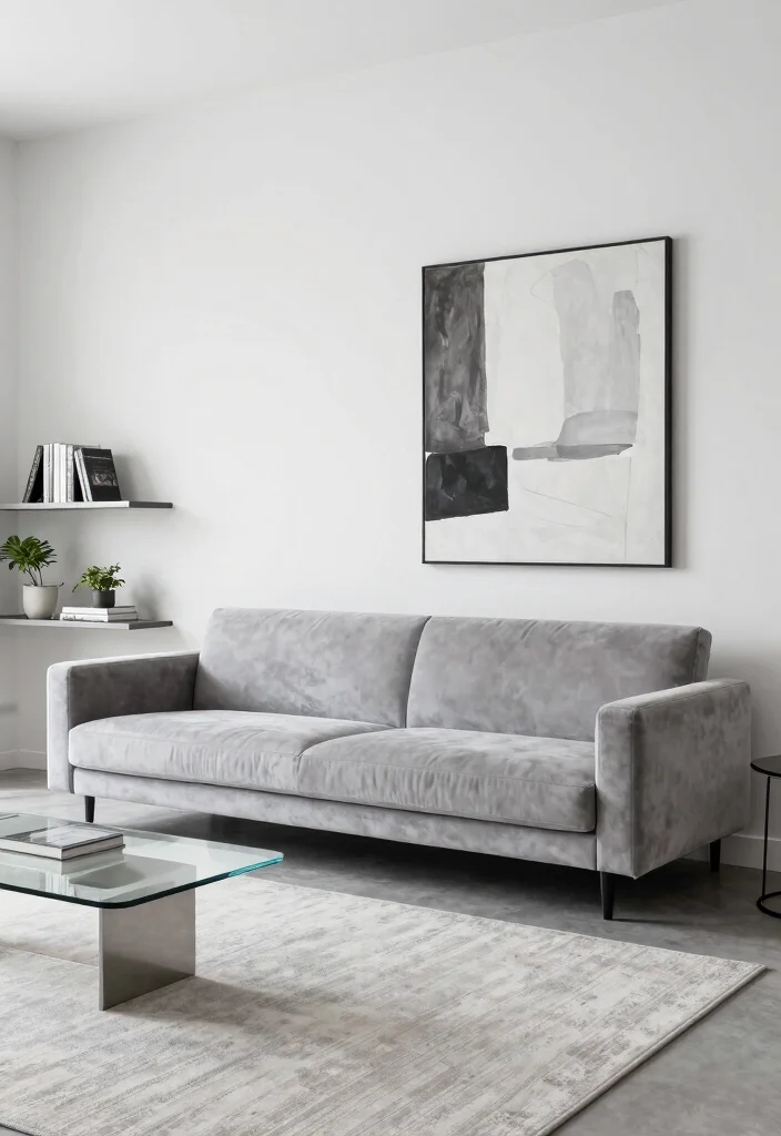 12 Velvet Sofa Living Room Ideas with Soft Texture 13 12 Velvet Sofa Living Room Ideas with Soft Texture 3. Modern Minimalism 0