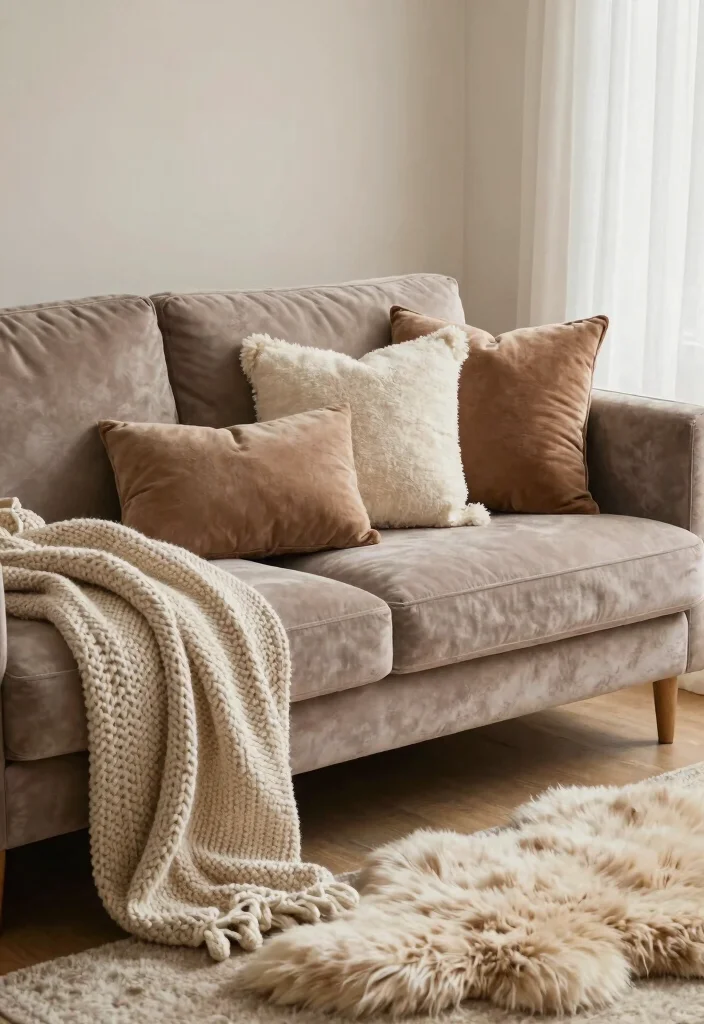 12 Velvet Sofa Living Room Ideas with Soft Texture 49 12 Velvet Sofa Living Room Ideas with Soft Texture 9. Layered Textures 0